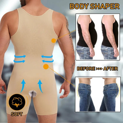 Men's Sleeveless Full Body Shaper Bodysuit